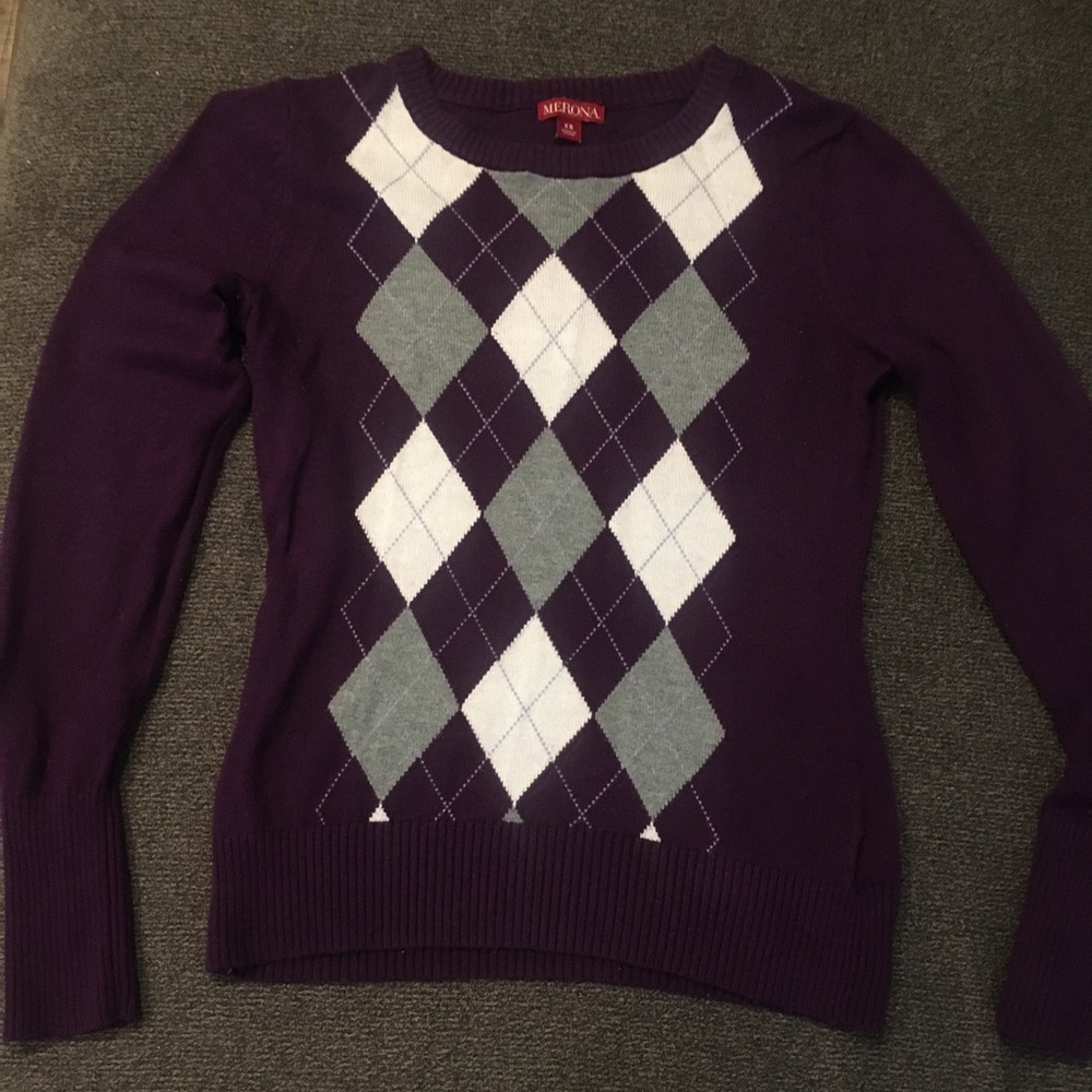 Purple argyle Merona sweater